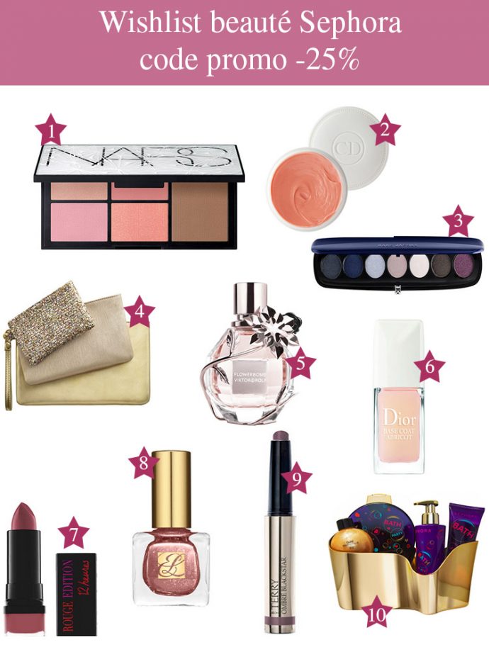 Wishlist Sephora code promo 25